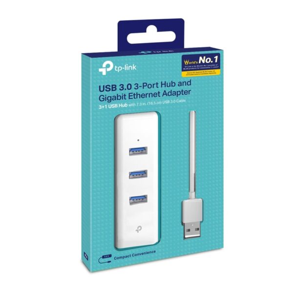 هاب 3 پورت USB 3.0 و کارت شبکه تی پی-لینک مدل UE330